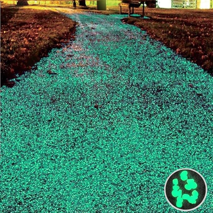 Oubest Glow in The Dark Rocks Glow Pebbles Decor for Garden/Fish Tank/Aquarium/Walkway/Driveway/Plant Pots/Bonsai (100, Green)