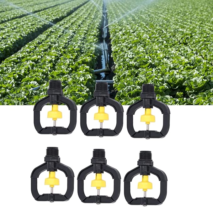 Pwshymi Garden Irrigation Misting Nozzles, 12PCS Plastic Spray Nozzle, Rotating Irrigation Sprinklers Atomizing Rotating Irrigation Spray Nozzles with G1/2 Male Thread for Garden Yard Lawn