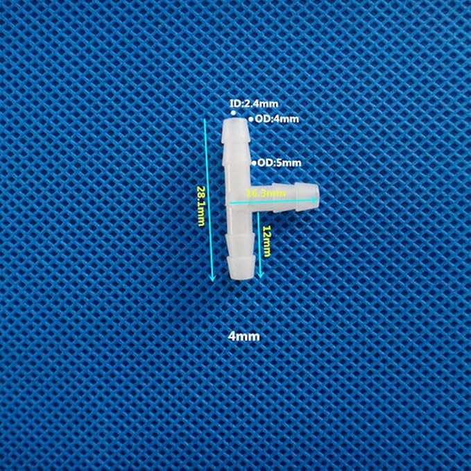 Unifizz T - Piece Hose Equal Paths Tube Accessories,4mm Equal Paths Plastic Hose Tube Connector For Cooling Watering Irrigation, Transparent, 10Pcs