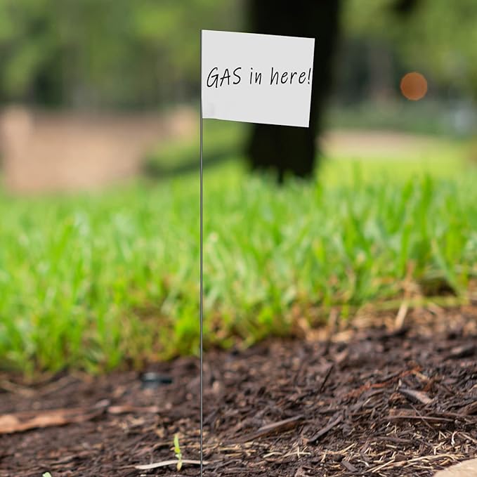 Zozen 100Pack White Marking Flags, Writable/15x4x5 Inch, Yard Flags for Lawn & Irrigation & Landscape & Sprinkler & Survey & Dog Training.