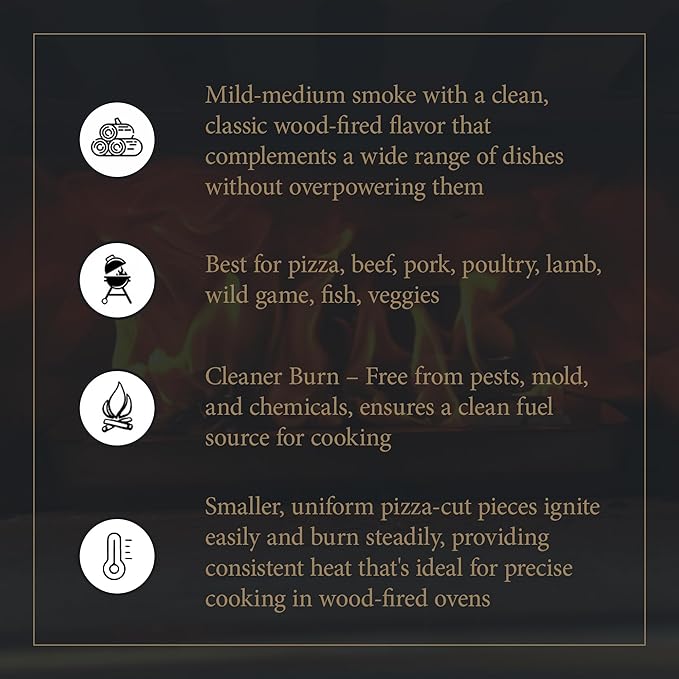 Cutting Edge Firewood 6 Inch Mini Pizza Oven Wood - Ultra Kiln Dried Premium Oak Cooking Wood for Portable Pizza Ovens - Miniature Logs - 12 Pound