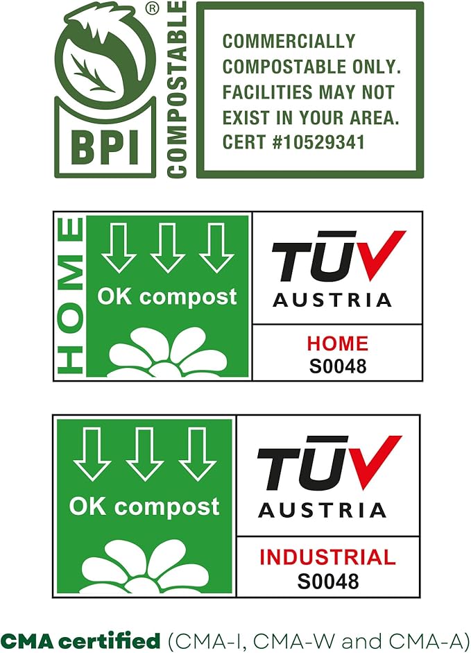 bioMat 35 Gallon Compostable Trash Bags, 10 Count, Biodegradable Trash Bags for Compost Bin, BPI ASTM D6400 and CMA Certified, Keep your Bin Clean