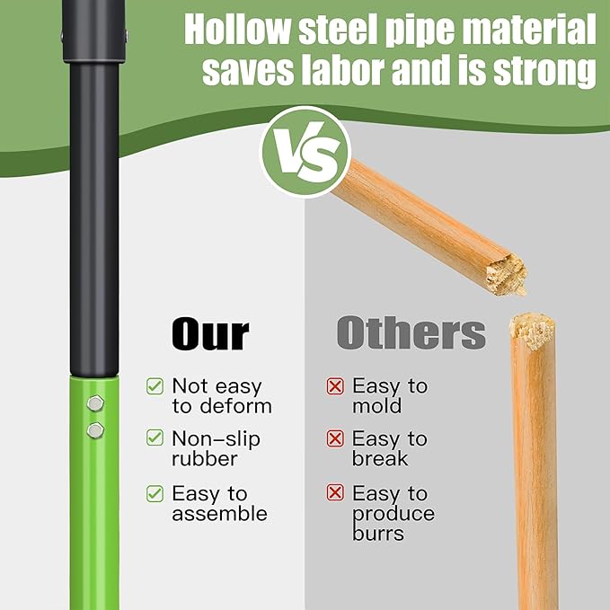 GARDENWORK Garden Fork,Pitchfork for Garden Digging Compost Spading,4-Tines Pitch Fork with Steel Handle and Strengthen Fork Head 45inches (with Protective Gloves)