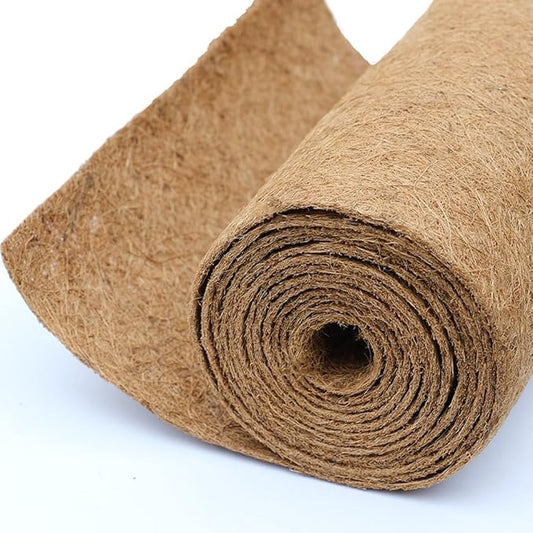 Coco Coir Liner, Yarrdfir 16x40 inch Natural Coconut Liners for planters Flower Basket, Natural Coconut Fiber mat, Garden Decoration, Animal pet pad, Reptile Carpet