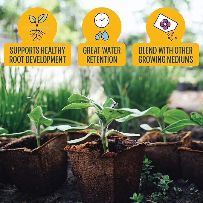 MagJo Naturals 100% Pure Coco Coir 4 Pack (44 Pounds Total) Coco Peat, Listed for Organic Gardening, Coconut Coir - Low EC and pH Balance - High Expansion Coco Fiber for Herbs, Flowers, Planting