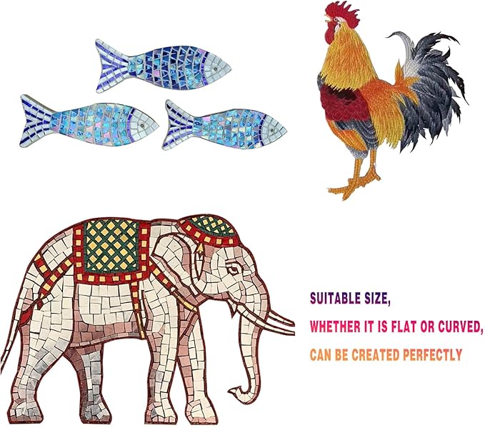 SMEIINIK 1.1lb Bulk Single Iridescent Color Mosaic Tiles for Crafts, Glass Mosaic Pieces for Mosaic Puzzles, Stained Glass Tiles for Mosaic DIY, Mosaic Making Supplies(WJ26-16)