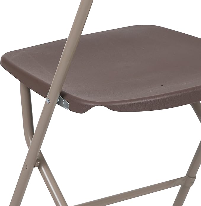 Flash Furniture Hercules Series Plastic Folding Chair - Brown - 20 Pack 650LB Weight Capacity Comfortable Event Chair-Lightweight Folding Chair