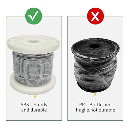 5/32" Wire Cable Rope Kit ，Vinyl Coated 304 Stainless Steel Wire – 100FT 7x7 Strand Cable with Turnbuckles，String Lights Hanging Kit for Outdoor, Garden,Patio, Crafts, Hanging Lights