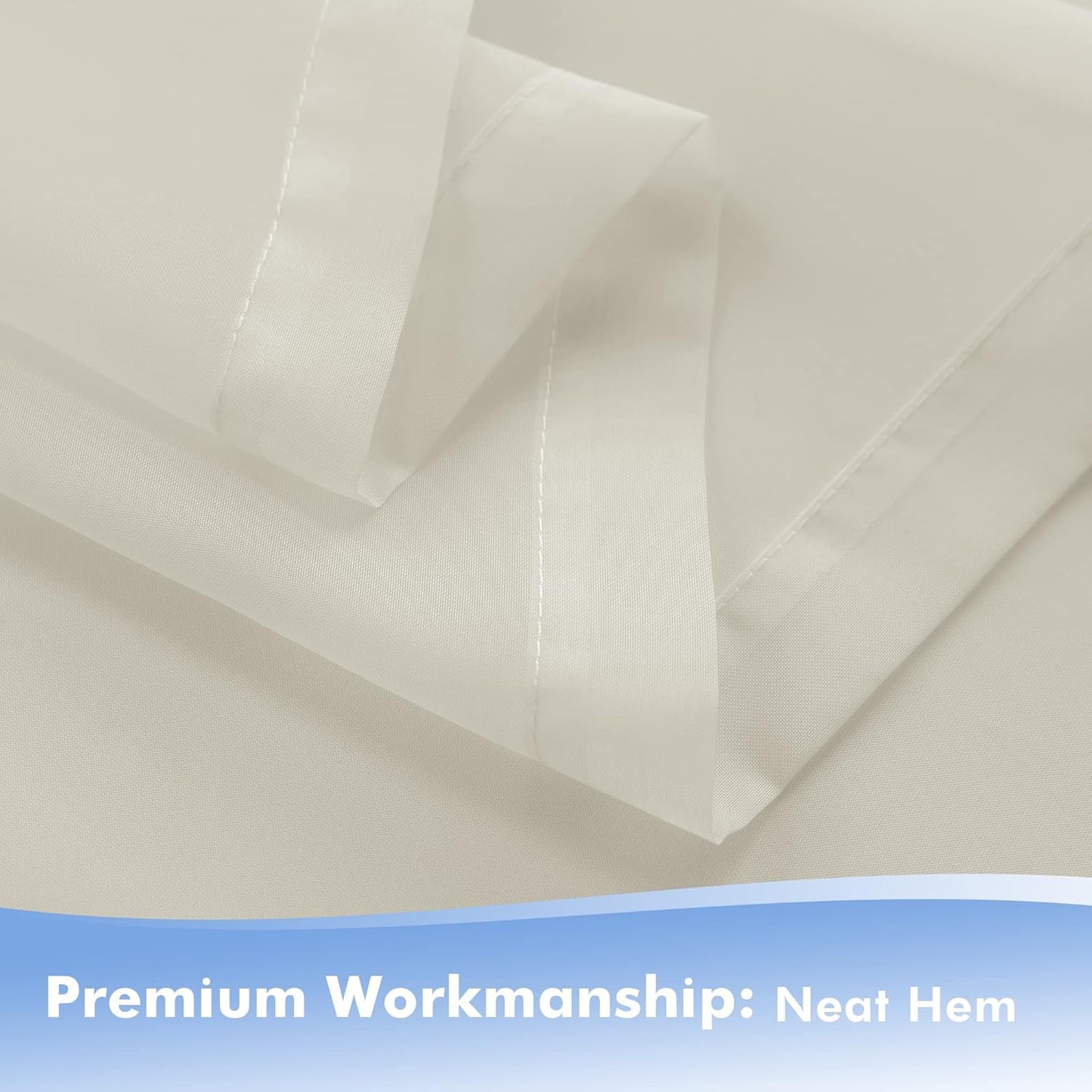 HolidayIdeas Beige Outdoor Sheer Curtains for Patio Waterproof, 4 Panels - 54 x 108 Inch - Light Filtering Voile Outside Curtains Grommet Drapes for Front Porch, Gazebo, Pergola, Backyard