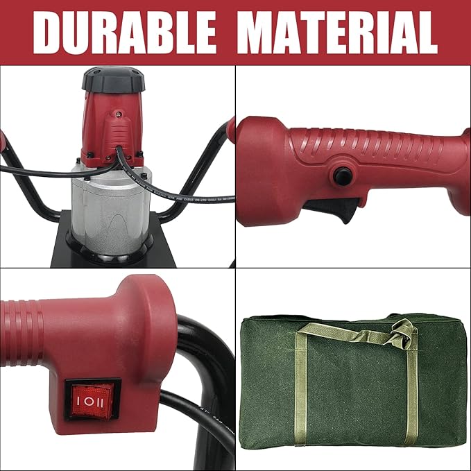 JACKCHEN 1500W Electric Post Hole Digger with Reverse, Double Handle Earth Auger with Storage Bag, 2×6"and 2×4" Auger Bit Earth Auger Drill, Ideal for Installing Fence Post, Drilling, Planting Trees