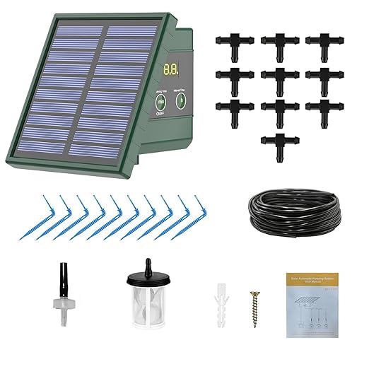 Solar Drip Irrigation System for Garden 30 Timing Modes Automatic Drip Irrigation Kit Garden Watering System