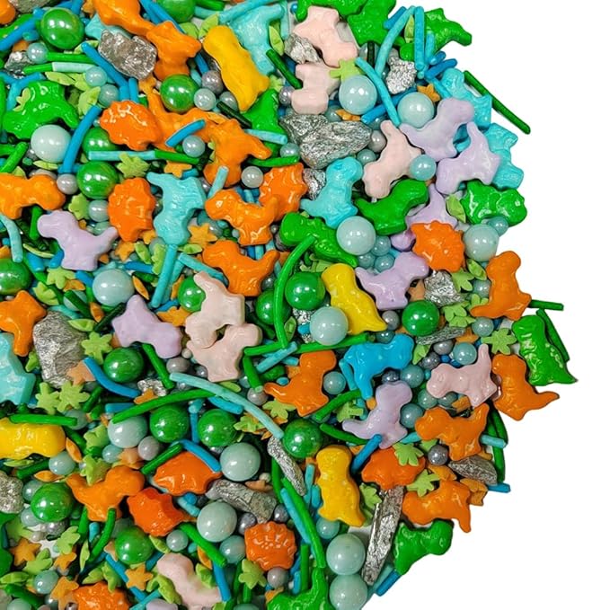 Homankit Dinosaur Sprinkles for Cake Decorating Edible Pearl Sugar Sprinkle for Baking Cake Cupcake Toppers Cookie Decorations Kids Birthday Theme Party Supplies