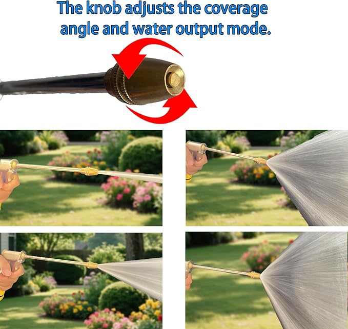 Garden Hose Nozzle, Metal Hose Sprayer with Adjustable High Pressure Spray Patterns for Car Washing, Watering Plants & Lawn, Patio Cleaning, Deck Rinsing, Dog Shower & Outdoor Irrigation Use