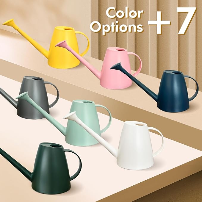 Watering Can for Indoor Outdoor Plants, Modern Small Watering Cans with Removable Nozzle, Long Spout Watering Can for Indoor Bonsai Plants Garden Flowers 1/2 Gallon 1.8L 60OZ (Green)