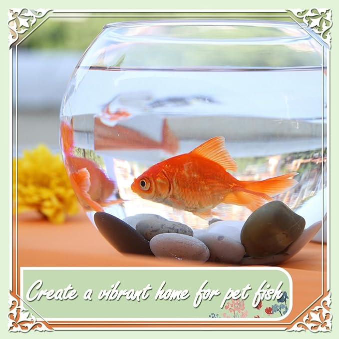 5lbs Natural River Rocks, Polished Pebbles for Plants Garden, 0.3-0.8 inch Decorative Countryside Stones, Ideal for Fish Tank, Vases, Home Decor and Garden Landscaping,Countryside