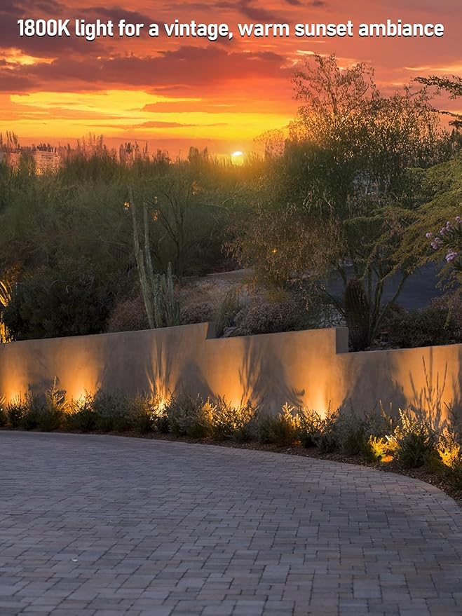 LEONLITE 8-Pack 5CCT Low Voltage LED Landscape Spotlight, Update 1800K2700K3000K4000K5000K Selectable, 5W 12V Pathway Lights Outdoor, CRI90, Aluminum Spot Lights for Yard, ETL Listed, IP65 Waterproof