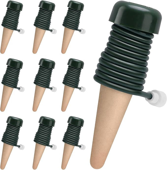 BYDOLL Plant Self-Watering Stakes Automatic Dripper Watering Spikes for Indoor Outdoor Bonsai,Houseplant Insert Devices for Vacation Garden use,Drip Irrigation System for Plant 10 Pack