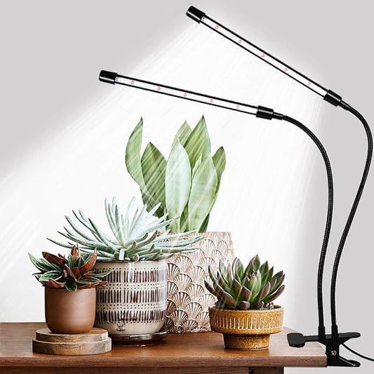 Grow Lights for Indoor Plants, 84LEDs Clip Plant Lights, Full Spectrum LED Plant Growing Lamps with FlexibleGooseneck4/8/12/18H Timer, 3 Spectral Modes, 10 Dimmable Levels (1 Pack)