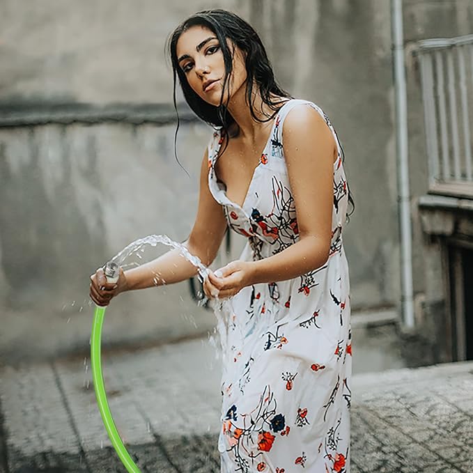 Fevone 100 ft Garden Hose, Heavy Duty Water Hose, Hybrid Polymer, Kink Resistance, Flexible, Durable, Leak Free, Aluminum Fittings, 3/4" GHT, 5/8" ID, 600 Psi, Drinking Water Safe