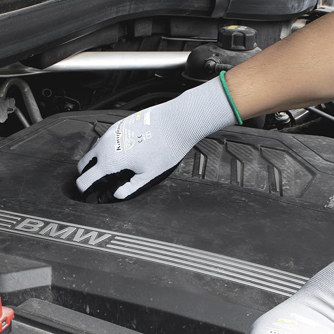 6-Paris XL Work Gloves for Men and Women, Nitrile Coated Safety Protective Gloves with Grip, Ideal for Gardening, Warehouse, Mechanic, Light Duty Construction Work