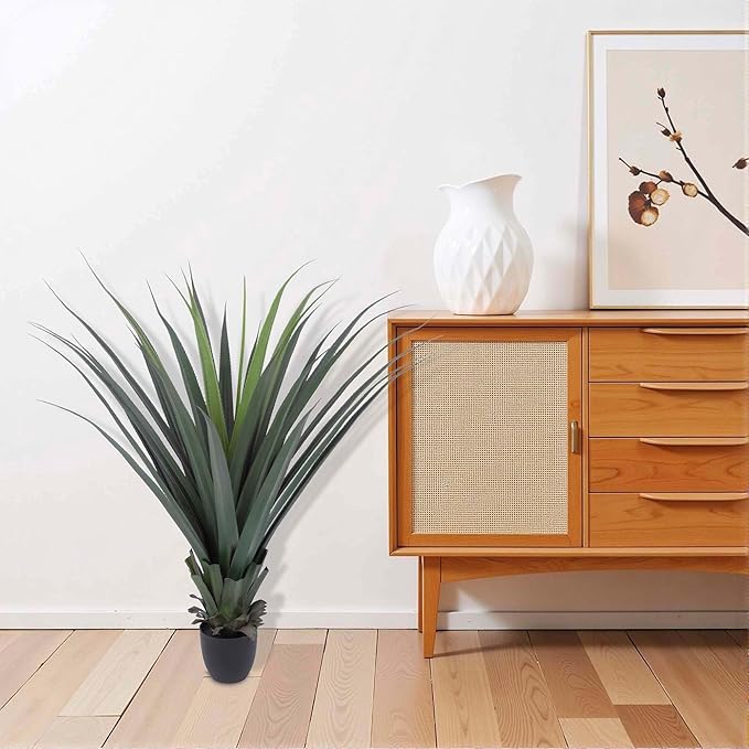 Artificial Spiked Agave Plant 40inch Faux Agave Plants for Front Porch Patio Indoor Outdoor Home Office Decor