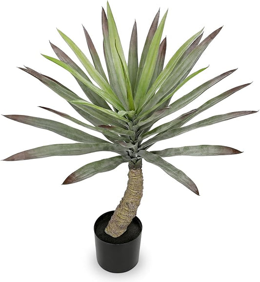 Briful Large Agave Plants Artificial 27.5in Tall Fake Potted Agave Plant Indoor Faux Succulent Tropical Plants for Home Office Room Balcony Garden Outdoor Decor