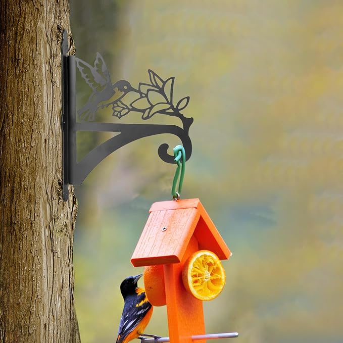 ATKKE Hanging Plant Bracket Hangers Indoor Iron Wall Mount,11” Hummingbird Silhouette Ornamental Iron Hangers Hookers for Flower Pot Lantern Bird Feeder Wind Chimes