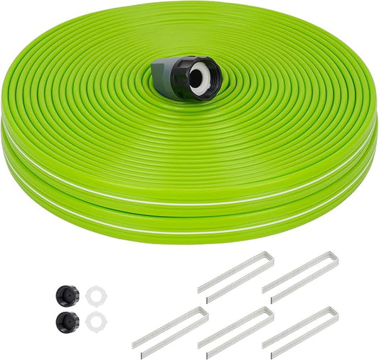 Sprinkler Soaker Hose 75FT, Watering Soaker Hose with Holes, High-Efficiency Sprinklers System for Garden and Lawn with Staples