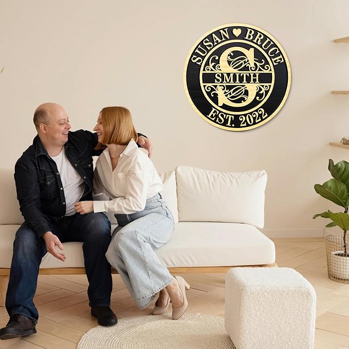 Personalized Christmas Gifts 2025 Custom Wedding Anniversary Sign Personalized Family Name Signs Monogram Wall Décor Best Housewarming Gifts