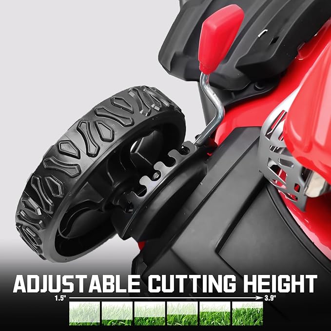 PowerSmart Lawn Mower Gas Powered, 18-Inch 144cc Engine 3-in-1 Walk-Behind Push Lawn Mower, Oil Included