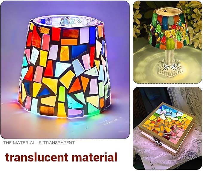 Pink Mixed Irregular Mosaic Glass Mosaic Tiles Pieces, 300 Grams Mosaic DIY Set Adult Mosaic Set, Mosaic Crafts Mosaic Making Supplies