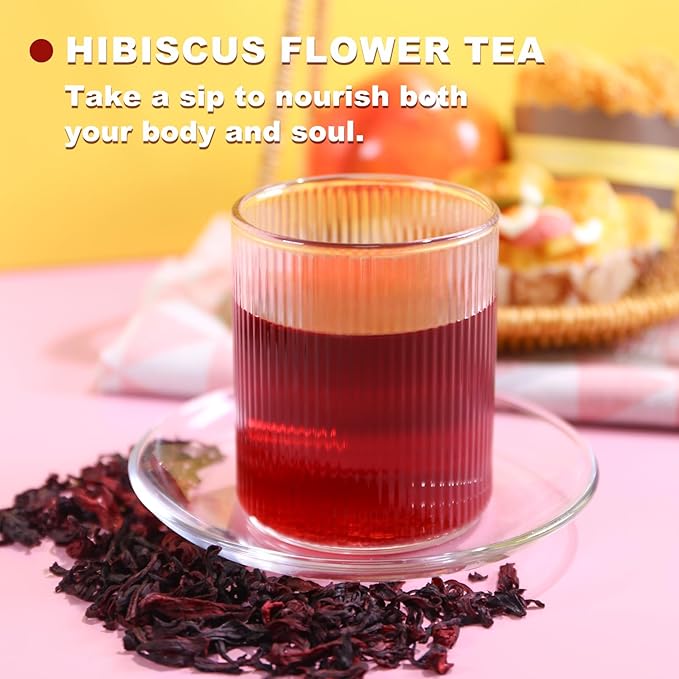 TEARELAE - Hibiscus Flowers, 5oz/142g- Natural Hibiscus Tea Loose Leaf - Country of Origin Nigeria - Flor De Jamaica - Dried & Edible Flowers For Tea - Non-GMO - Caffeine-free - Support Heart Health