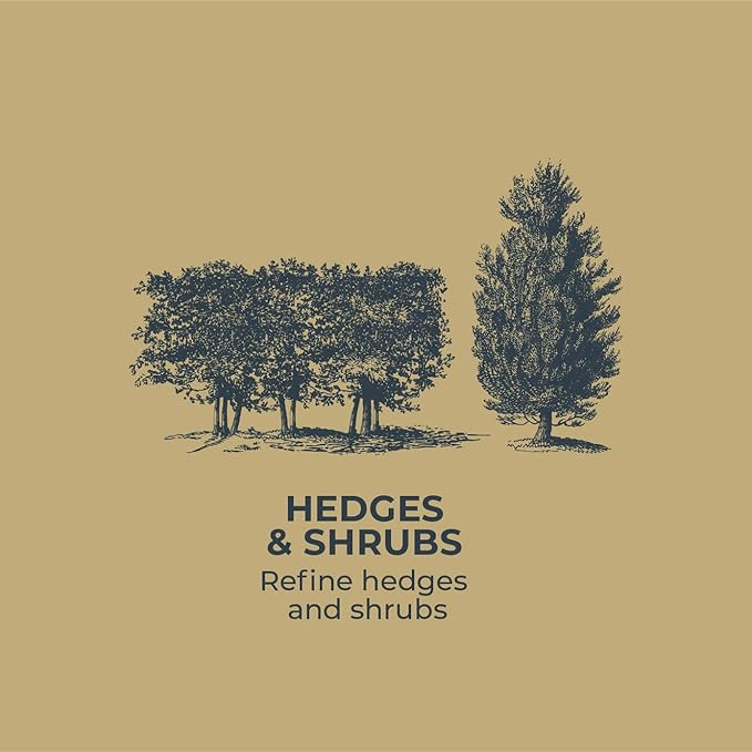 Woodland Tools 22" Regular Duty Hedge Shears - High Carbon Steel Blades, Non-Stick Coating, Cushioned Grips, Shock-Absorbing Bumpers, Manual Hedge Clippers for Shrubs and Bushes