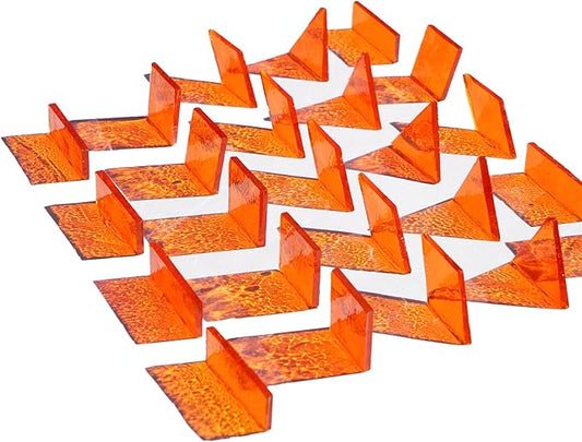 Textured Stained Glass Pieces, 200G Vibrant 4 Shapes Mosaic Tiles for DIY Crafts, Mosaic Making Kit, Red Orange