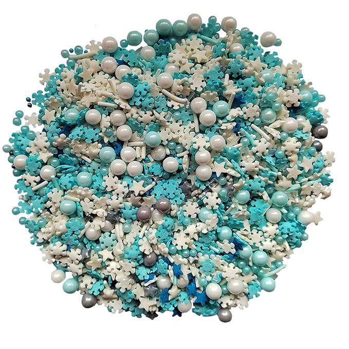 Homankit Frozen Sprinkles Candy Snowflake Pearl Sugar Cake Cupcake Toppers Cookie Ice Cream Dessert Decorations 3 Ounce