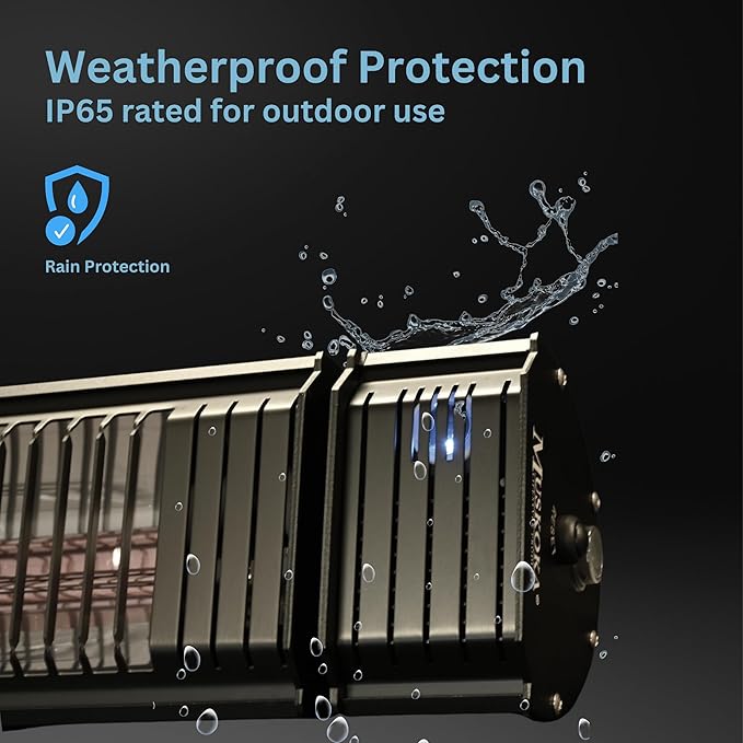 Commercial SunWave 3000 Watt Infrared Patio Heater Tungsten Ultra Quartz Low Glare with Remote control and 3 power levels, 11,028 BTU Max output By Muskoka Lifestyle Products USA Black