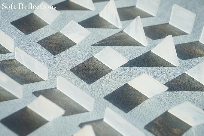 Large Textrued Transparent Glass Mosaic Tiles, 70pcs Stained Glass Pieces Bulk for Mosaic Art, 200g Pre-Cut Mosaic Glass Tiles Kit for Handmade Mosaic Crafts, Clear & White