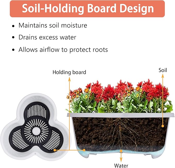 VECELO 5 Tier Vertical Garden Planter, Self Watering Stackable Planters with Wheels for Strawberries, Herbs, Flowers, Vegetables, White