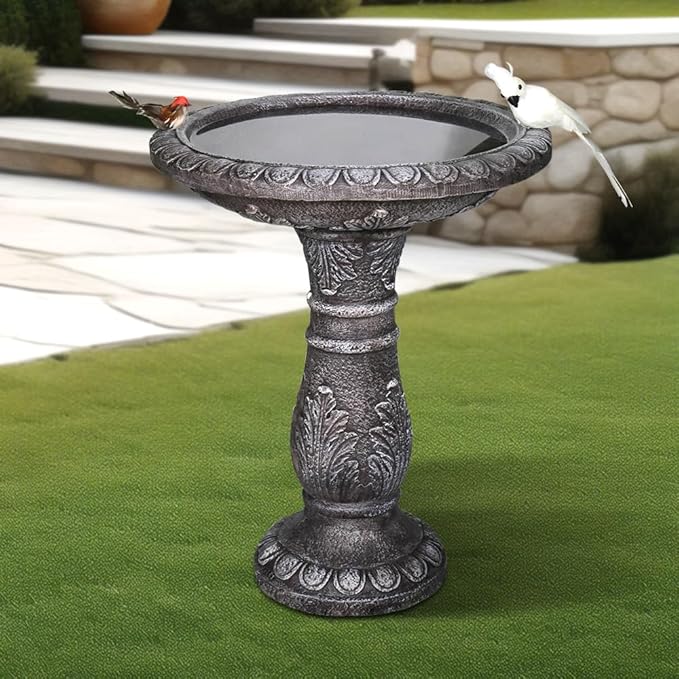 Outdoor Bird Bath for Garden Decoration - 24.4" H * 20" Φ Bird Bath for Outside, Classical Birdbath Patio or Yard