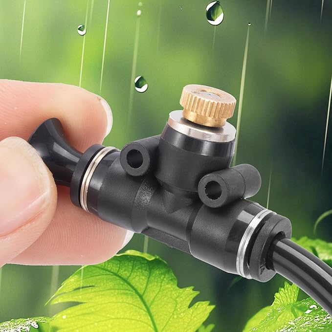 50 Pack Brass Misting Nozzles with 50Pc Brass Misting Nozzles O Ring,Heavy Duty Misting Nozzle 0.02" Orifice (0.5 mm)10/24 UNC for Outdoor Cooling System Dust Control