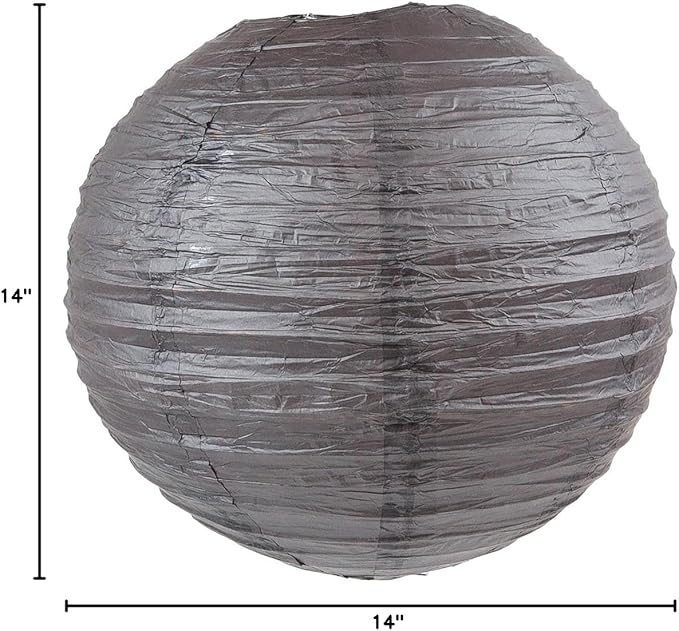 WYZworks Round Paper Lanterns 10 Pack (Dark Brown, 14") - Hanging Paper Lanterns Lamp for Wedding, Birthday, Party and Home Decorations with 8", 10", 12", 16" option