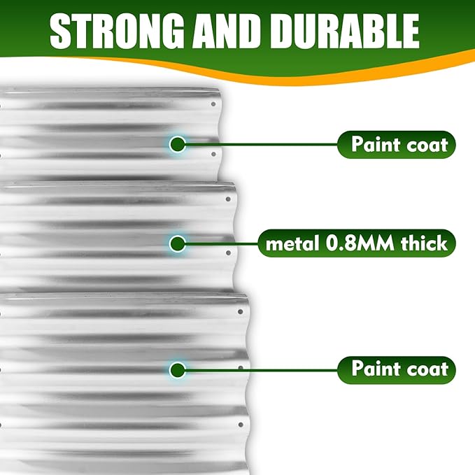 17" Tall Elevated Round Metal Rised Garden Bed- 2.7'x2.7' in Size and 0.8MM Thick Durable Planter Box for Vegetables Flowers Succulent at Patio/Garden Outdoor (Silver, 2.7FT Diameter)