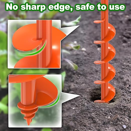 Auger Drill Bit for Planting 3''x32'' Garden Earth Auger 3mm Thicker Drill Augers for Digging Holes Heavy Duty Auger Post Hole Digger for Bulb, Flowers, Plants - Fits 3/8" Hex Drive Drill