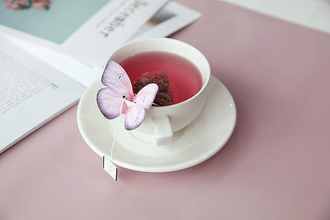 KKOKDAM Gourmet Butterfly Tea Bags Gift Set Sampler – Fancy Tea Variety Pack Set, Korean Drinks, Unique Gifts -Perfect as Women Tea Gift Set - 6 Count