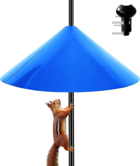 Squirrel Baffle for Bird Feeder Pole, 19 Inch Baffles Guard for Outdoor, Squirrel Proof Bird Feeders Baffle, Shepherd's Hook for Outside (Blue)