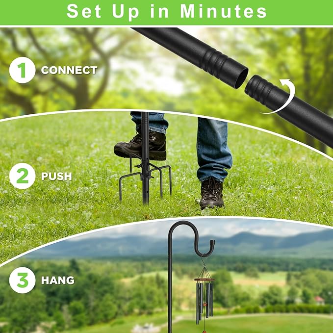 Bird Feeder Pole, 78" Shepherds Hooks for Outdoor, Hummingbird Feeders Stand Heavy Duty with Stable 5-Prong Base, Hanging Plant Shepherd Hook Hanger Stick for Outside Garden Yard Wedding