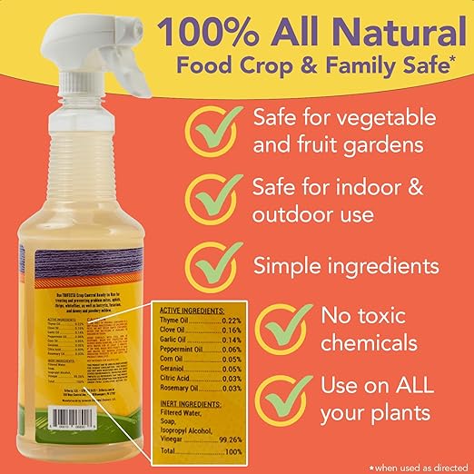 Trifecta Crop Control Insecticidal Soap for Plants | All Natural Fungicide for Plants | Spider Mite Killer Indoor Plants, Food Safe Pesticide, Herbicide, Spider Mites Spray for Plants (32oz - 2 Pack)
