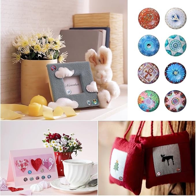 200pcs 12mm Mixed Round Mosaic Tiles for Crafts Glass Mosaic Supplies Flat Marbles,Glass gems for Crafts,Glass Tiles for Jewelry Making