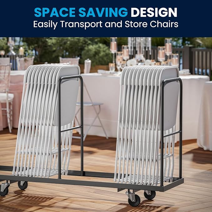 Flash Furniture Hercules Series Plastic Folding Chair - White - 20 Pack 650LB Weight Capacity Comfortable Event Chair-Lightweight Folding Chair