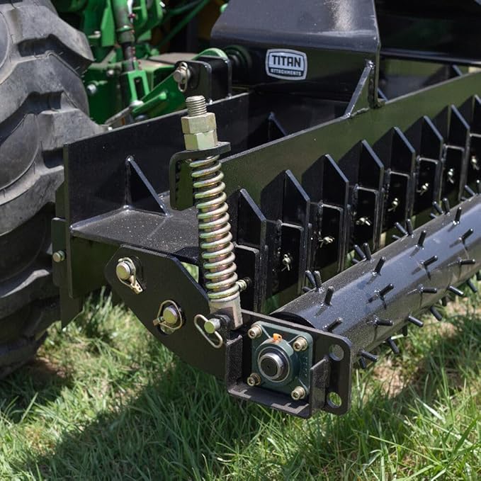 Titan Attachments 72in Soil Yard Pulverizer, Spiked Drum, Category 1 and 2, 3 Point, Quick Hitch Compatible